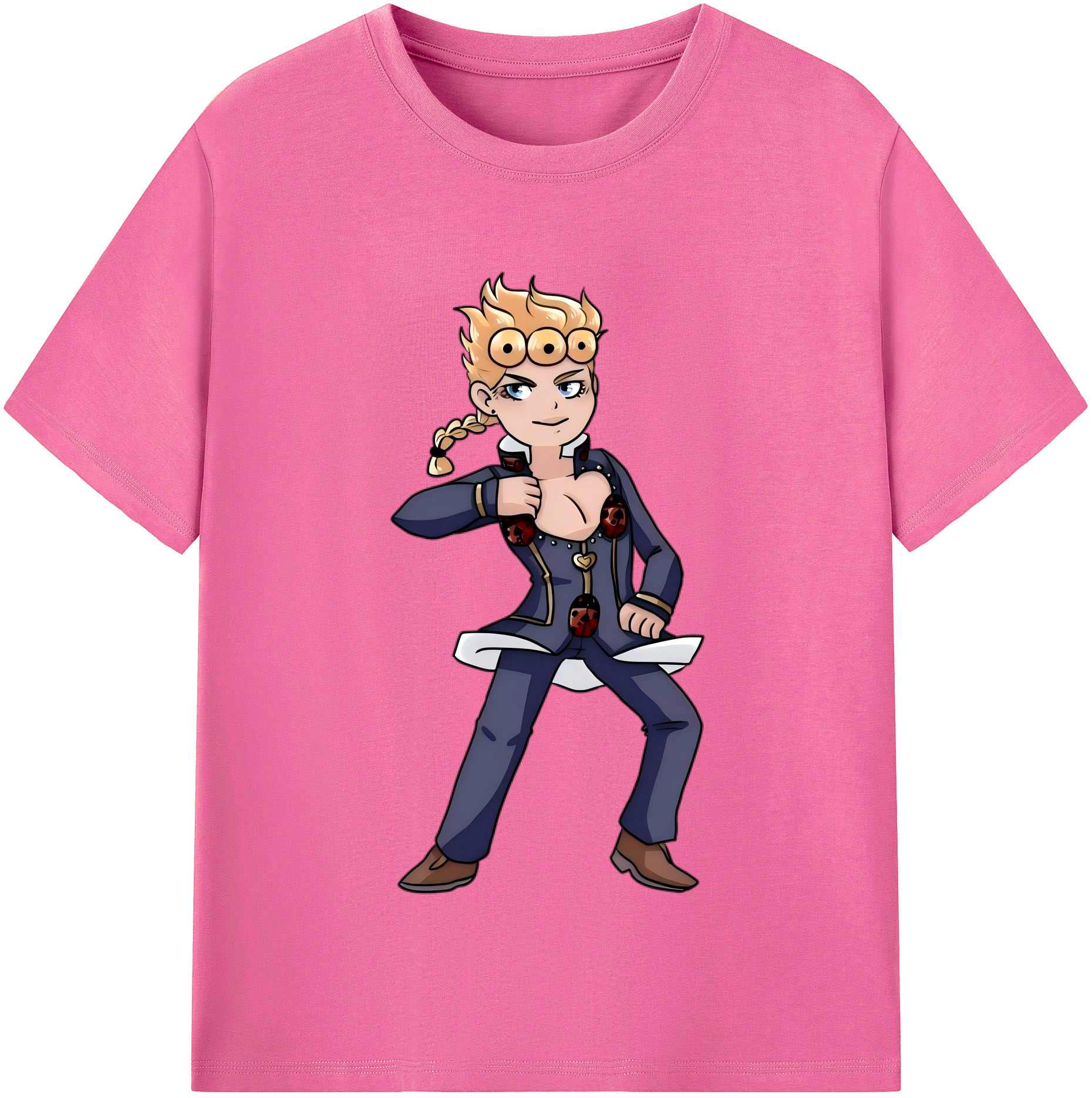 （画像用） ジョジョの奇妙な冒険 ジョルノ?ジョバァーナ JoJo's Bizarre Adventure Giorno Giovanna レディースカジュアルプリントTシャツ（綿100％）